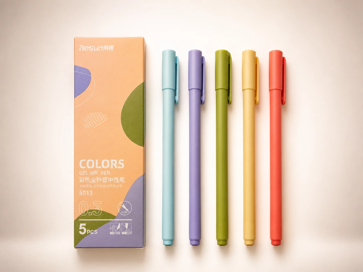 [BOL-RES-0001] Set de Bolígrafos Gel Punta Fina 0.5 mm - Primavera Pastel (5 Pzas)