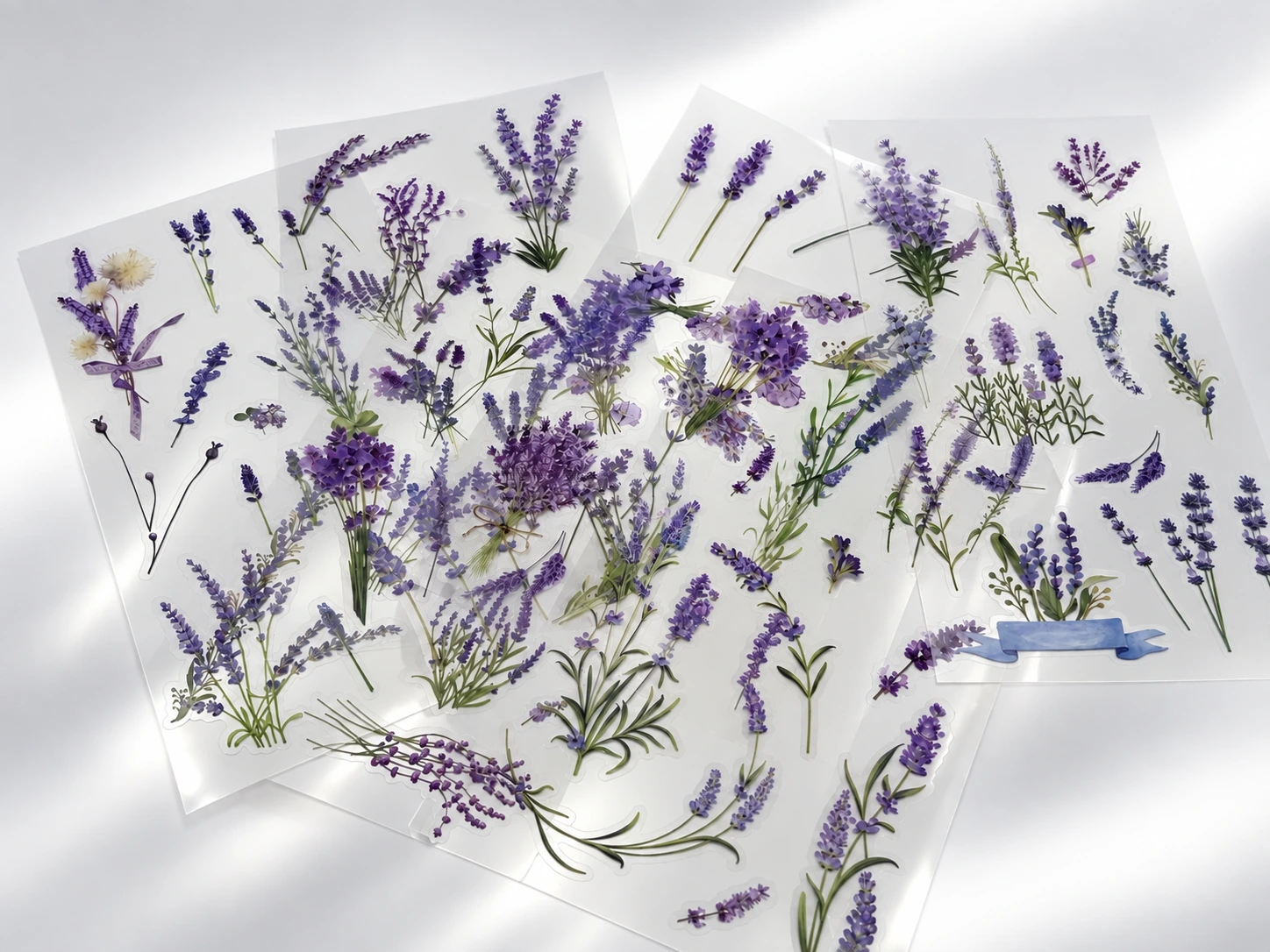 [STI-AVI-0001-LAV] Plantillas de Stickers Botánicos (6 plantillas) (Lavanda)
